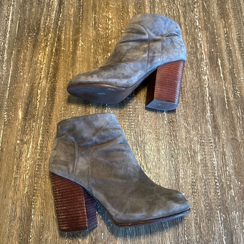 Women's Jeffrey Campbell Grey Suede Leather Heeled Ankle Booties, Size 9